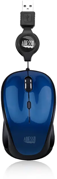 iMOUSE-S8 BLUE Adesso Blue USB Illuminated Retractable Mouse - iMouse S8
