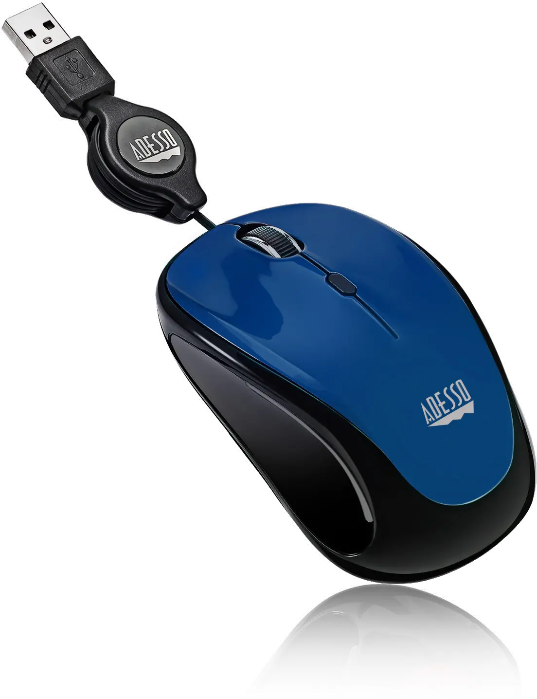 iMOUSE-S8 BLUE Adesso Blue USB Illuminated Retractable Mouse - iMouse S8-3