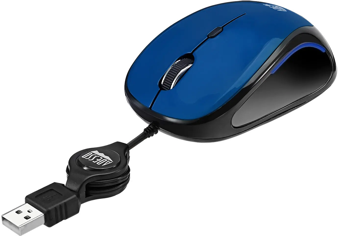 iMOUSE-S8 BLUE Adesso Blue USB Illuminated Retractable Mouse - iMouse S8-4