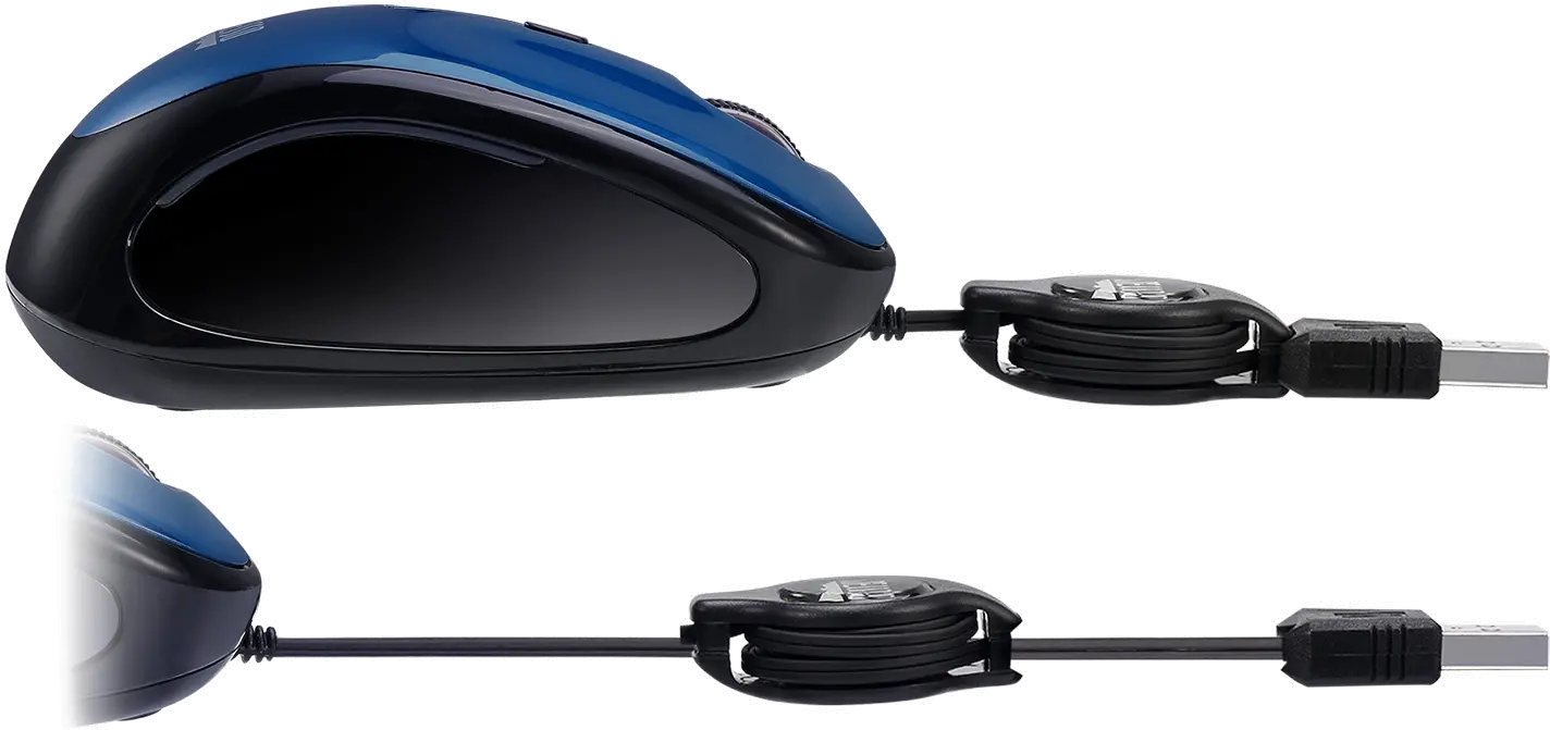 iMOUSE-S8 BLUE Adesso Blue USB Illuminated Retractable Mouse - iMouse S8-6