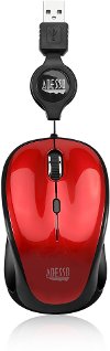 iMOUSE-S8 RED Adesso Red USB Illuminated Retractable Mouse - iMouse S8