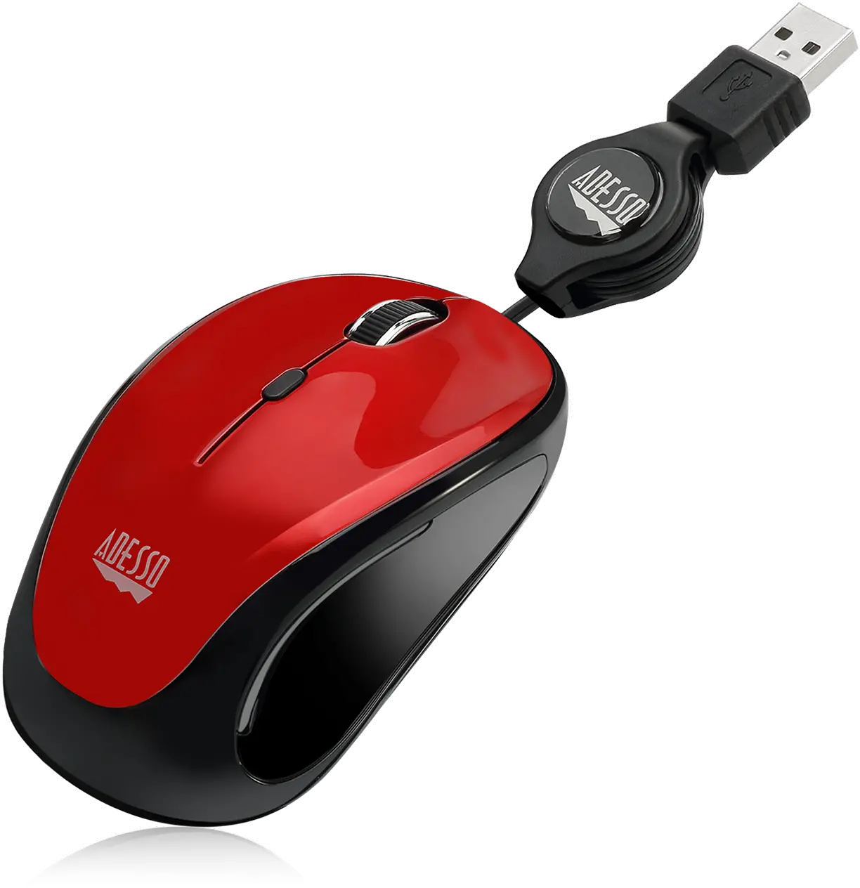 iMOUSE-S8 RED Adesso Red USB Illuminated Retractable Mouse - iMouse S8-3