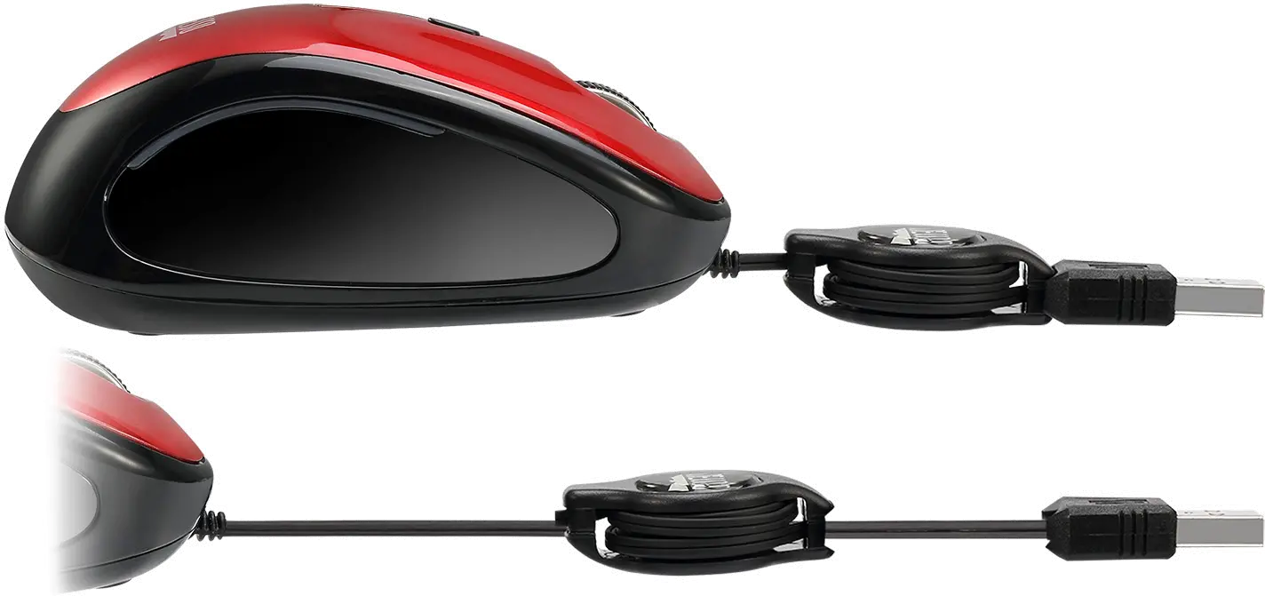 iMOUSE-S8 RED Adesso Red USB Illuminated Retractable Mouse - iMouse S8-5