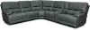 Washington Azure Blue 6 Piece Leather Power Reclining Sectional