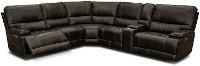 Coffee 6 Piece Leather Power Reclining Sectional - Washington