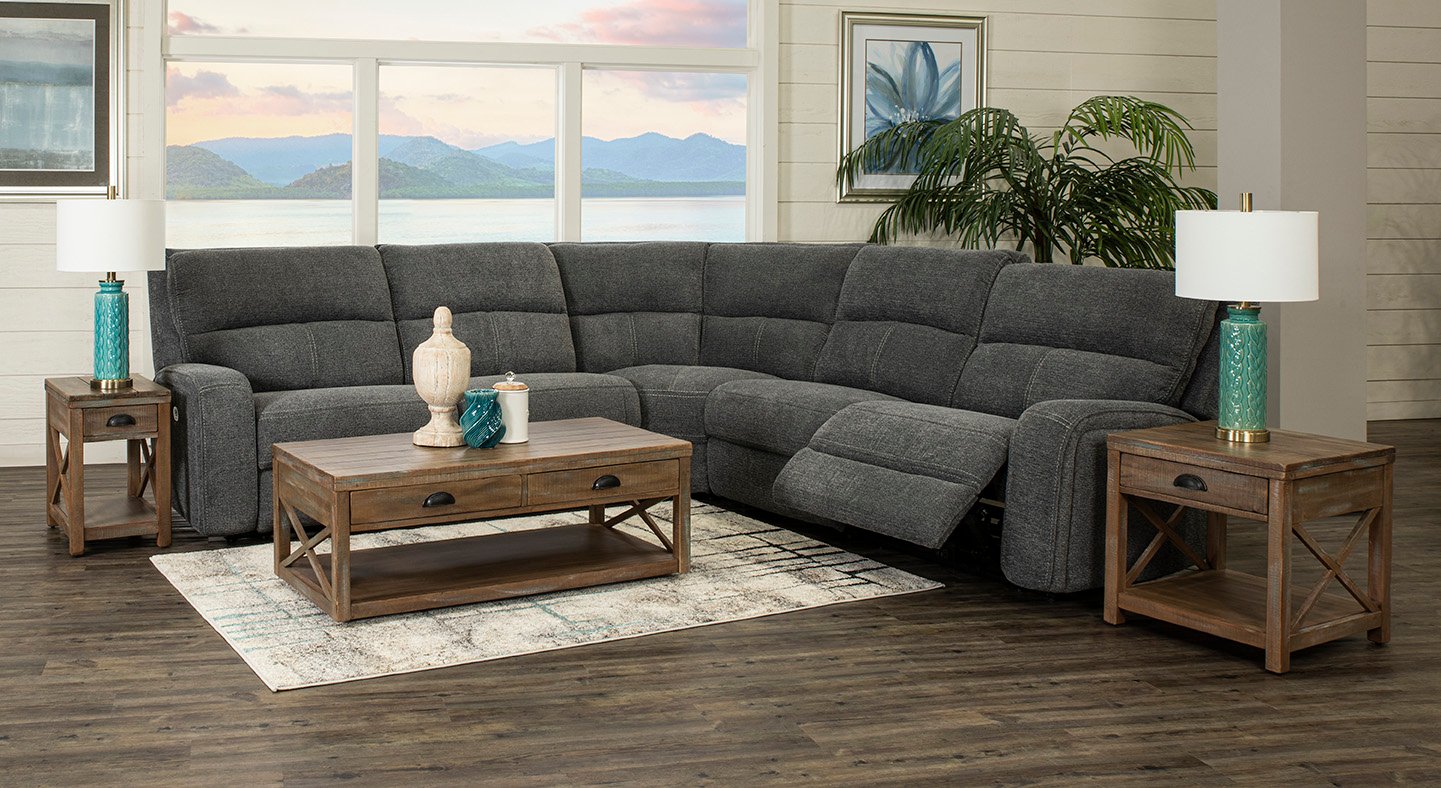 Bizmark Gray 5 Piece Power Reclining Sectional - Star-3