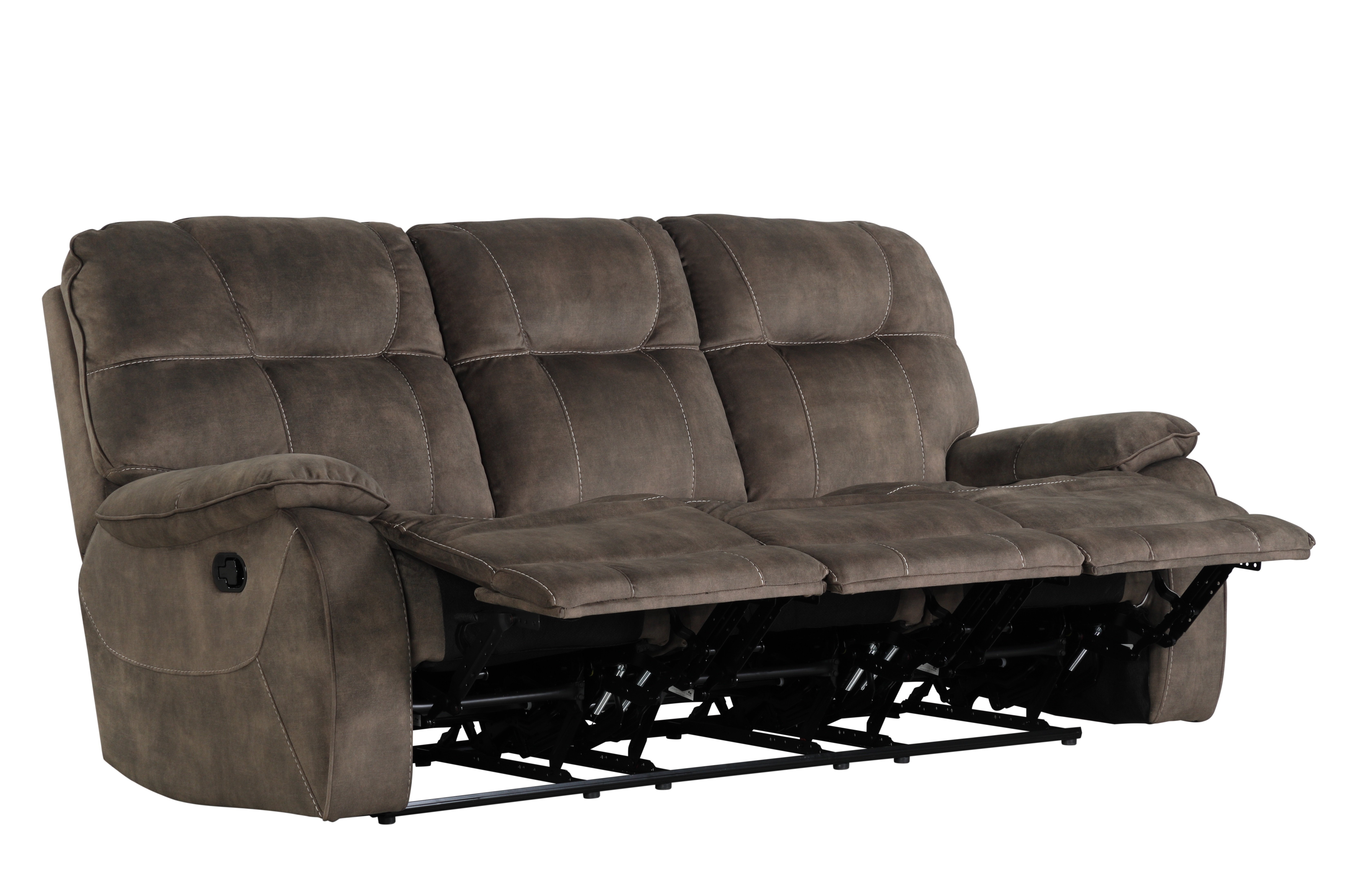 Crane Brown Triple Reclining Sofa-2
