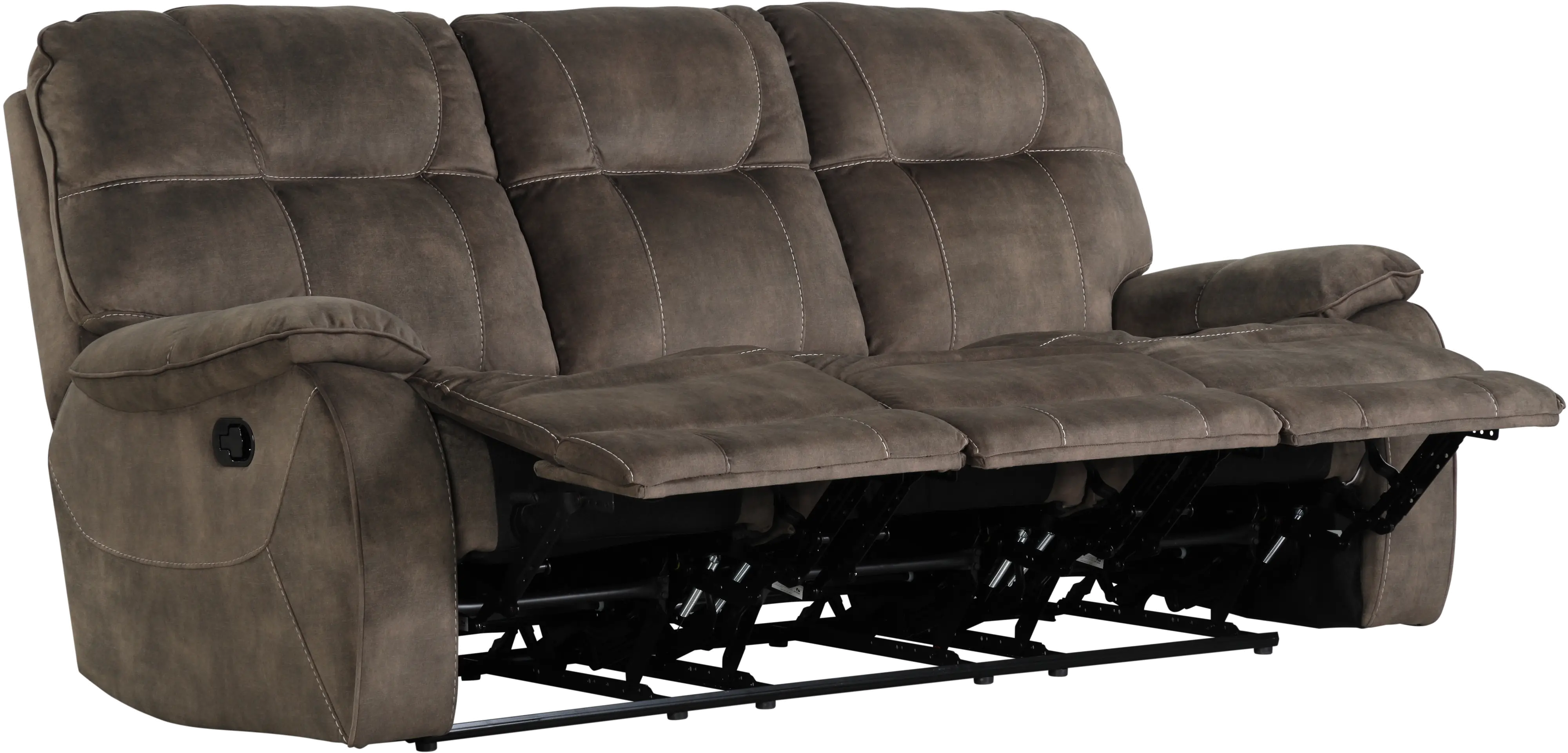 Crane Brown Triple Reclining Sofa-2