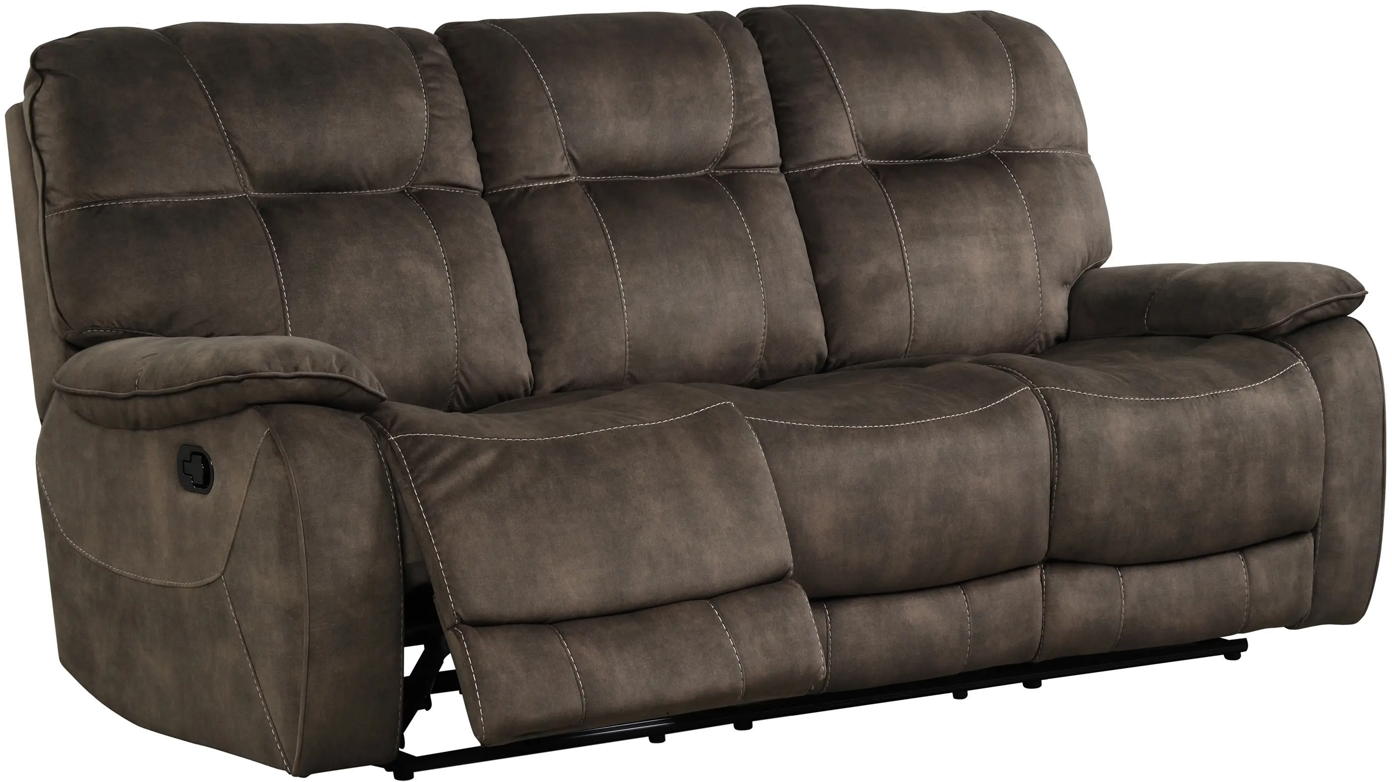 Crane Brown Triple Reclining Sofa-4