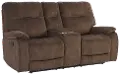 Crane Brown Reclining Loveseat with Console