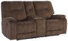 Shadow Brown Reclining Loveseat with Console - Crane