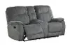 Clearance Crane Shadow Gray Reclining Loveseat with Console