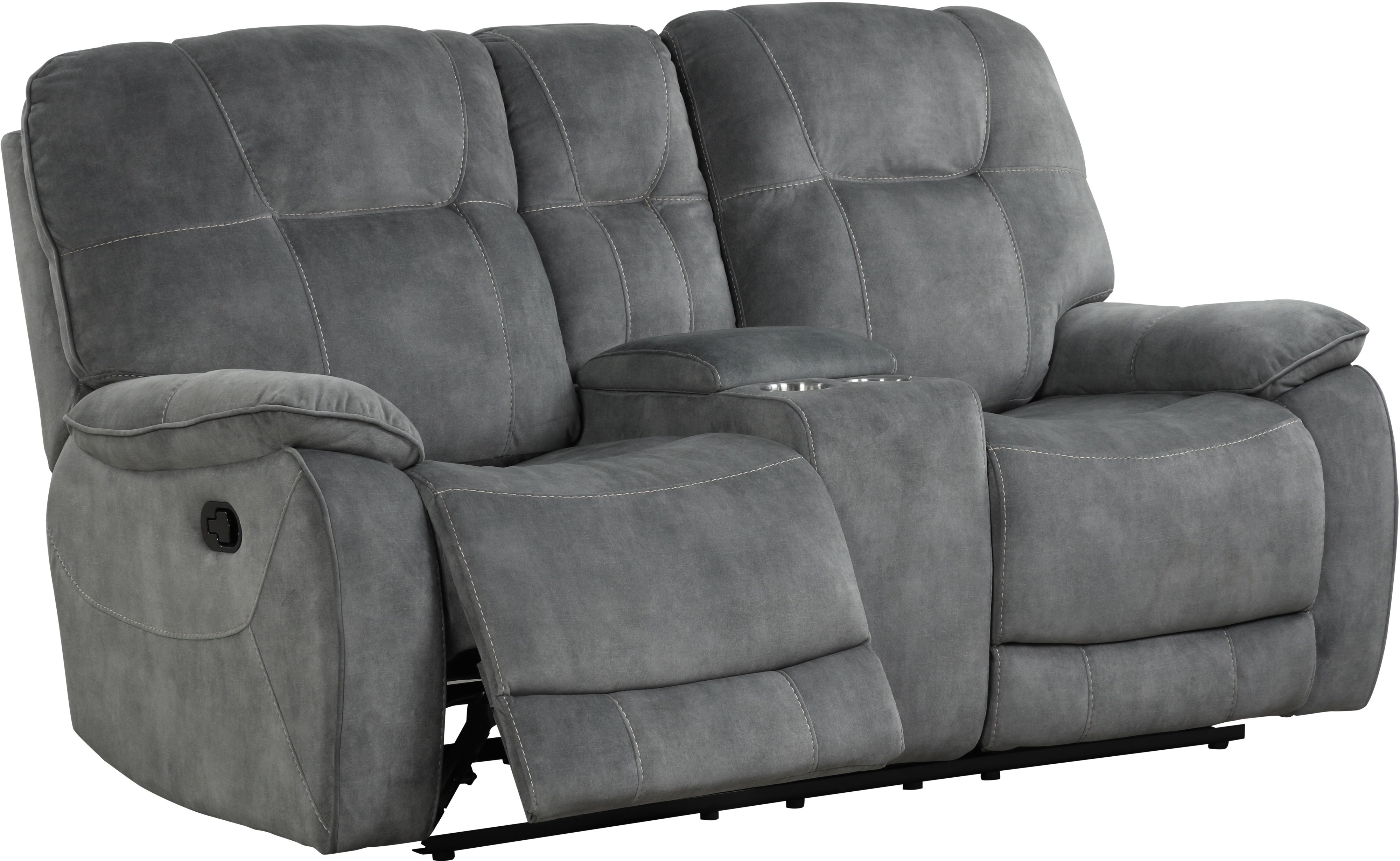 Crane Shadow Gray Reclining Loveseat with Console-1