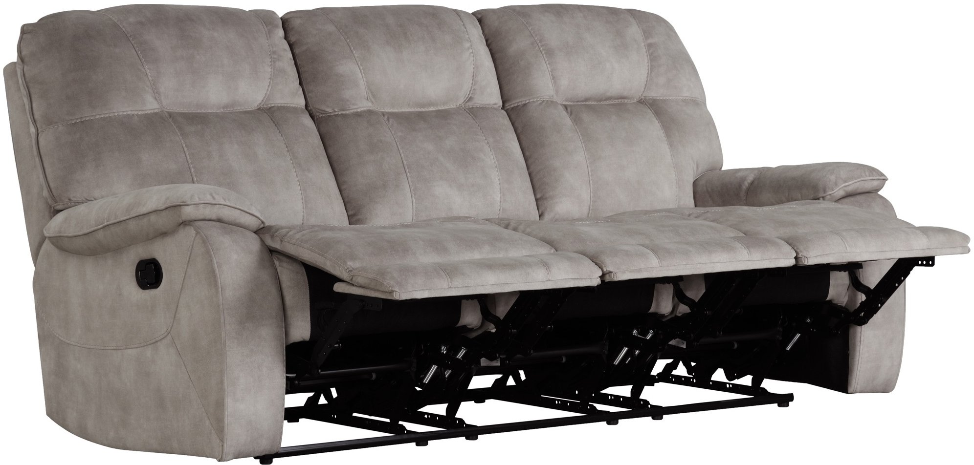 Crane Natural Beige Triple Reclining Sofa-2