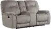 Clearance Crane Natural Beige Reclining Loveseat with Console