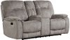 Shadow Natural Beige Reclining Loveseat with Console - Crane