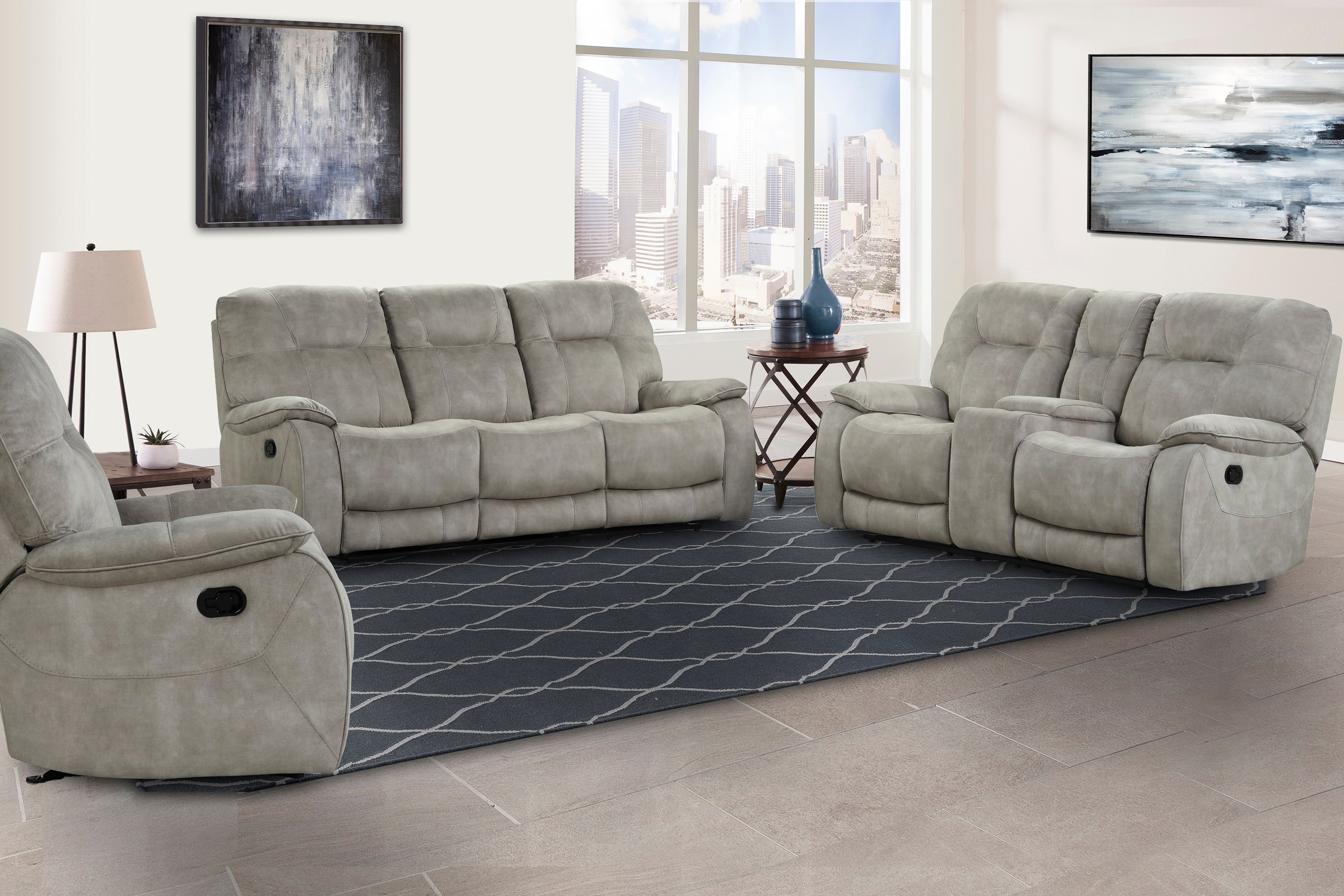 Crane Natural Beige Manual Recliner-3