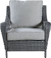 Traditional Gray Wicker Club Chair - Essen 2 (set of 2)