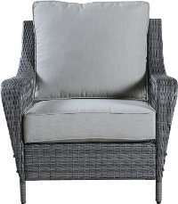 Traditional Gray Wicker Club Chair - Essen 2 (set of 2)-1