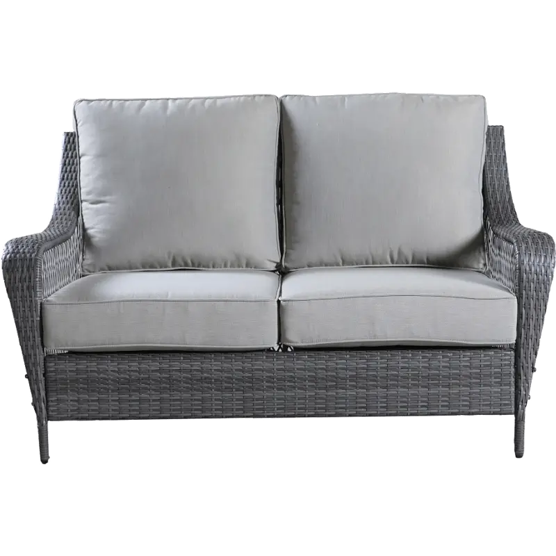 Essen II Wicker Gray Patio Loveseat and Coffee Table
