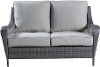 Traditional Wicker Gray Patio Loveseat and Coffee Table - Essen II