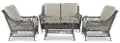 Essen II Gray Wicker 4 Piece Patio Set