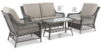 Gray Wicker 4 Piece Patio Set - Essen 2-4