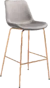 Gray Velvet Bar Stool - Tony