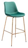 Green Velvet Bar Stool - Tony