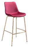 Red Velvet Bar Stool - Tony