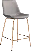 Gray Velvet Counter Height Stool - Tony