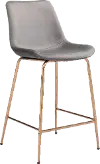 Gray Velvet Counter Height Stool - Tony