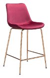 Red Velvet Counter Height Stool - Tony
