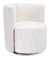 Glam White Upholstered Accent Chair - Prague
