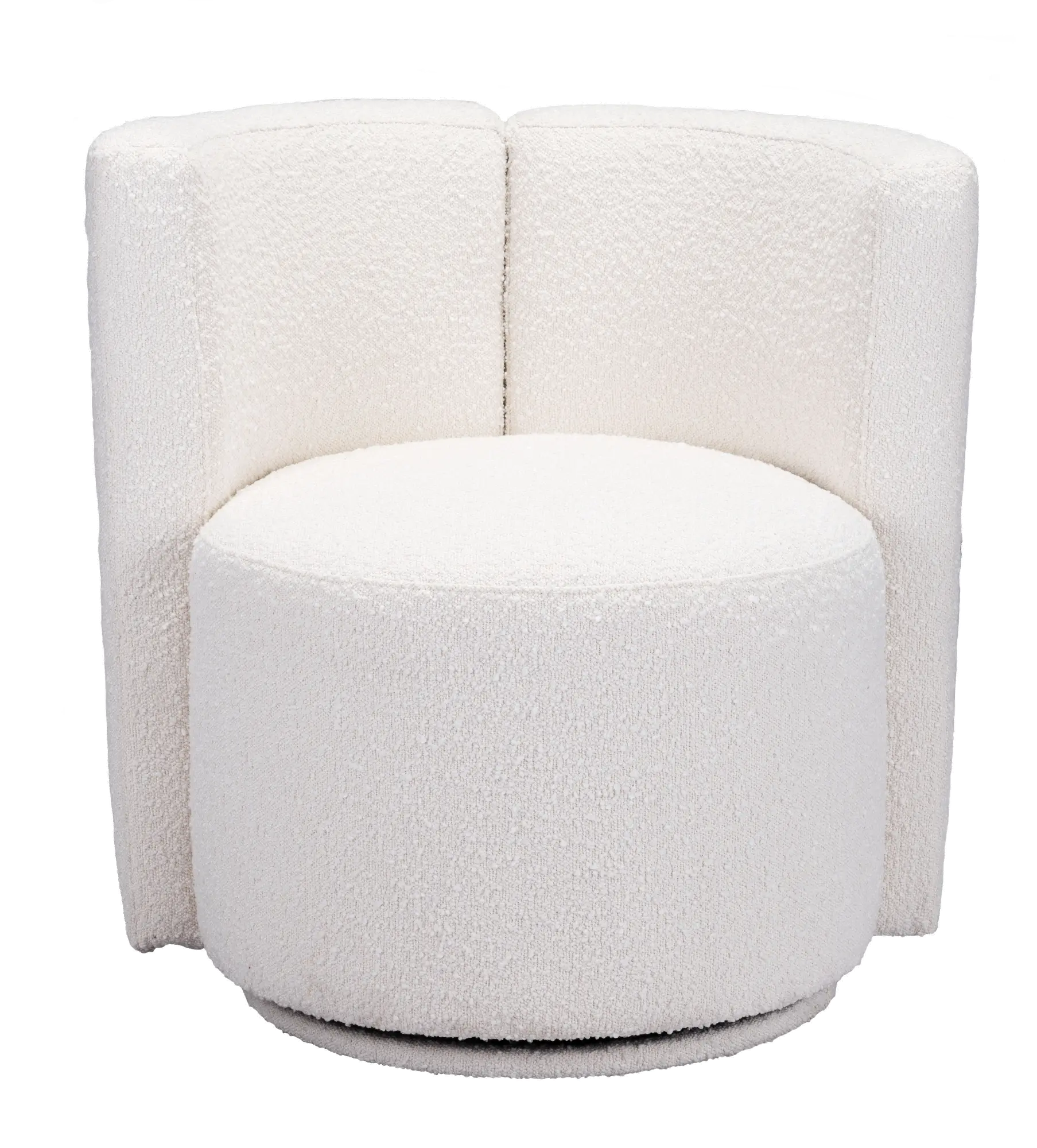 Glam White Upholstered Accent Chair - Prague-5