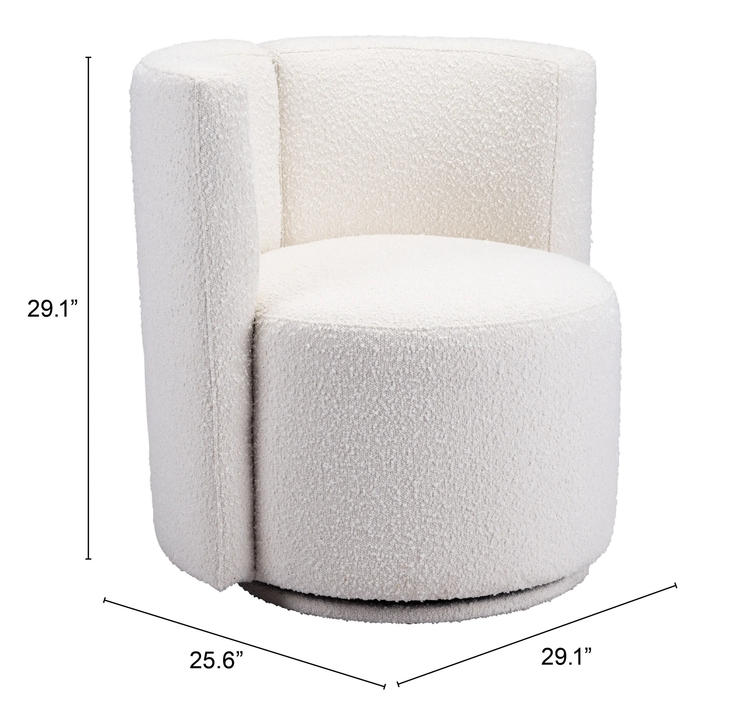 Glam White Upholstered Accent Chair - Prague-7