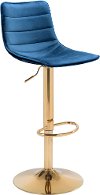 Dark Blue and Gold Adjustable Bar Stool - Prima
