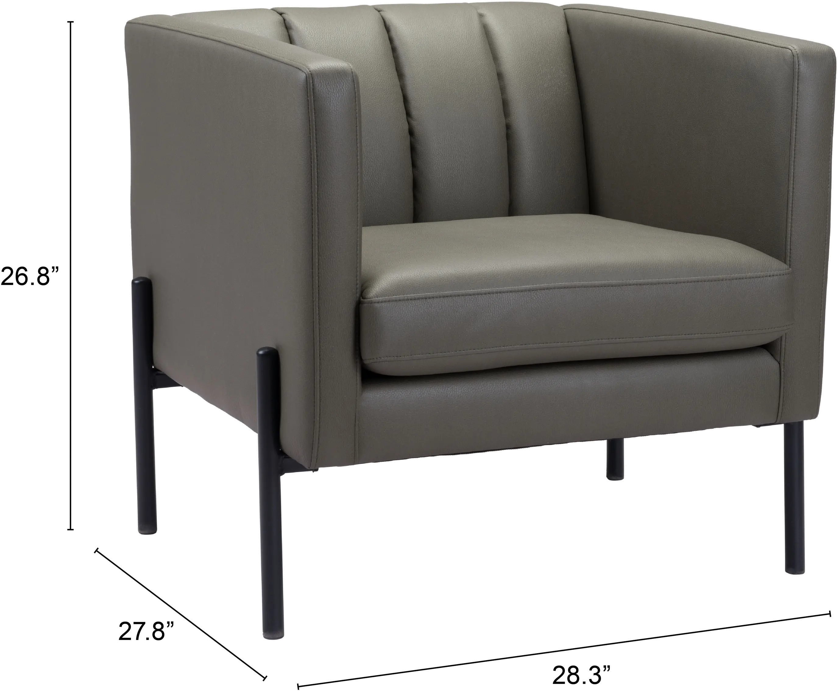 Mid Century Modern Green Accent Chair - Jess-7