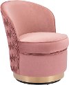Modern Pink Swivel Accent Chair - Zelda
