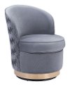 Modern Gray Swivel Accent Chair - Zelda