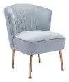 Glam Blue Velvet Accent Chair - Andes