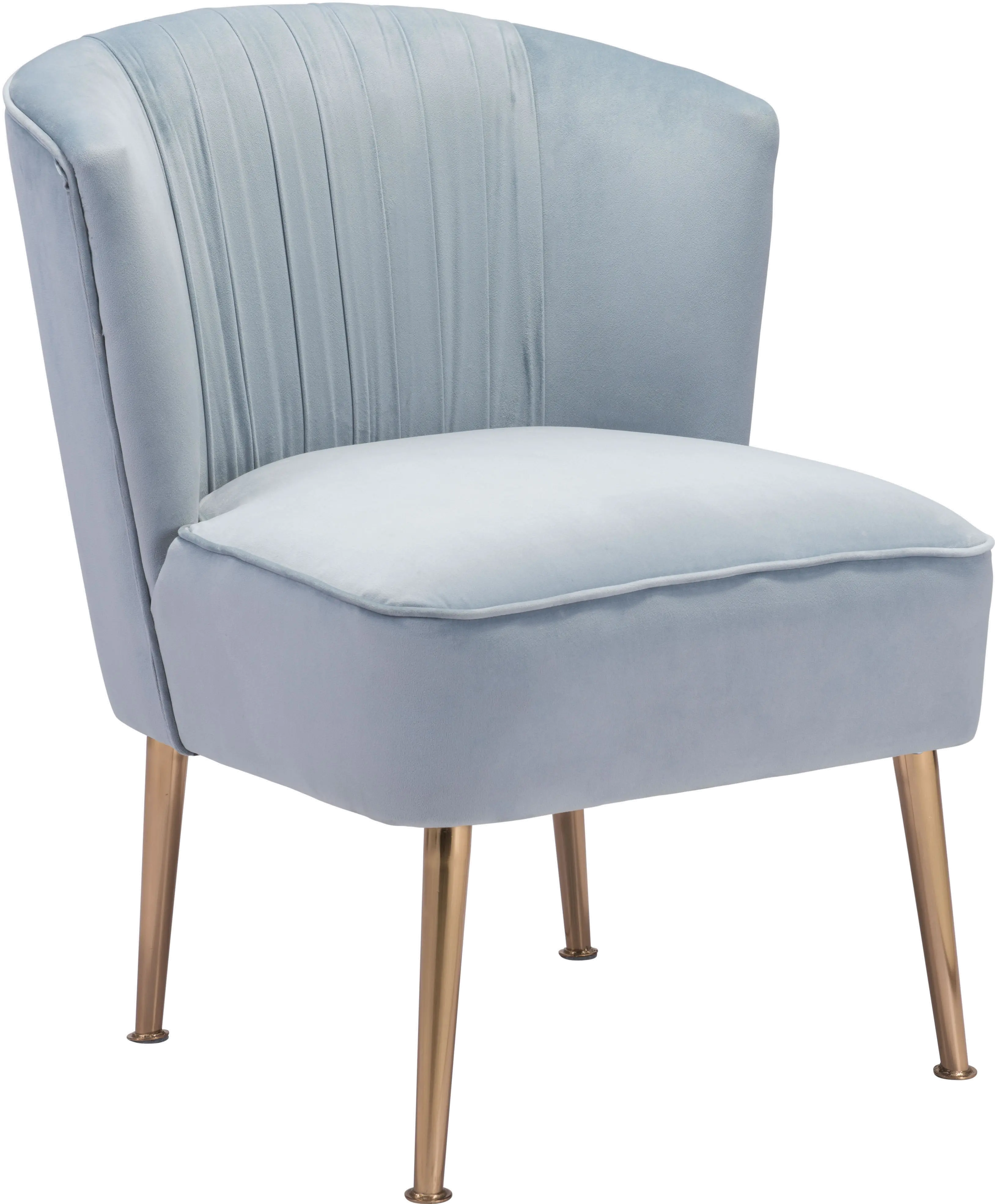 Glam Blue Velvet Accent Chair - Andes-1