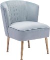 Glam Blue Velvet Accent Chair - Andes