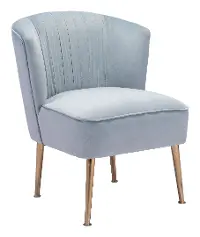Glam Blue Velvet Accent Chair - Andes