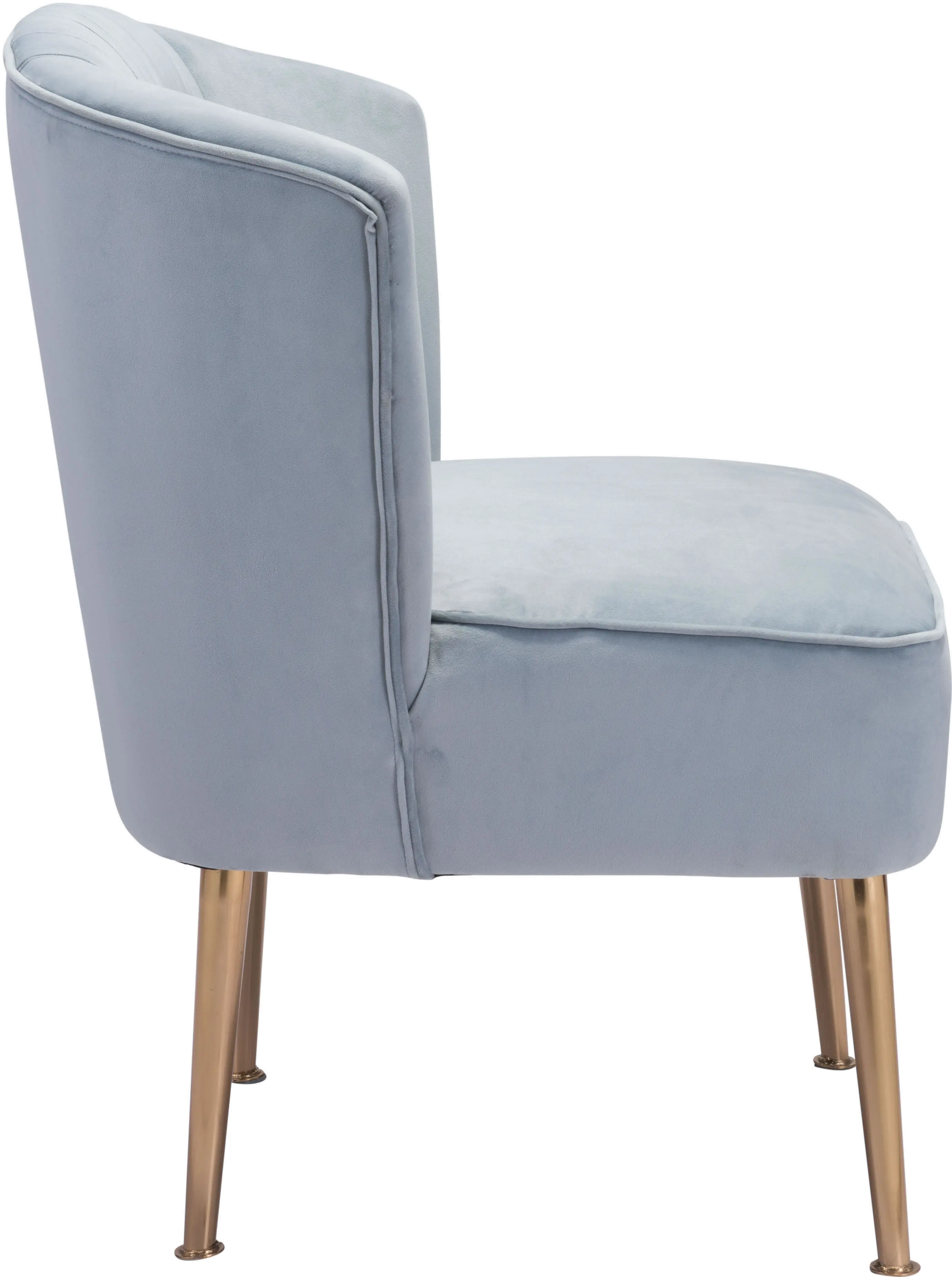 Glam Blue Velvet Accent Chair - Andes-2
