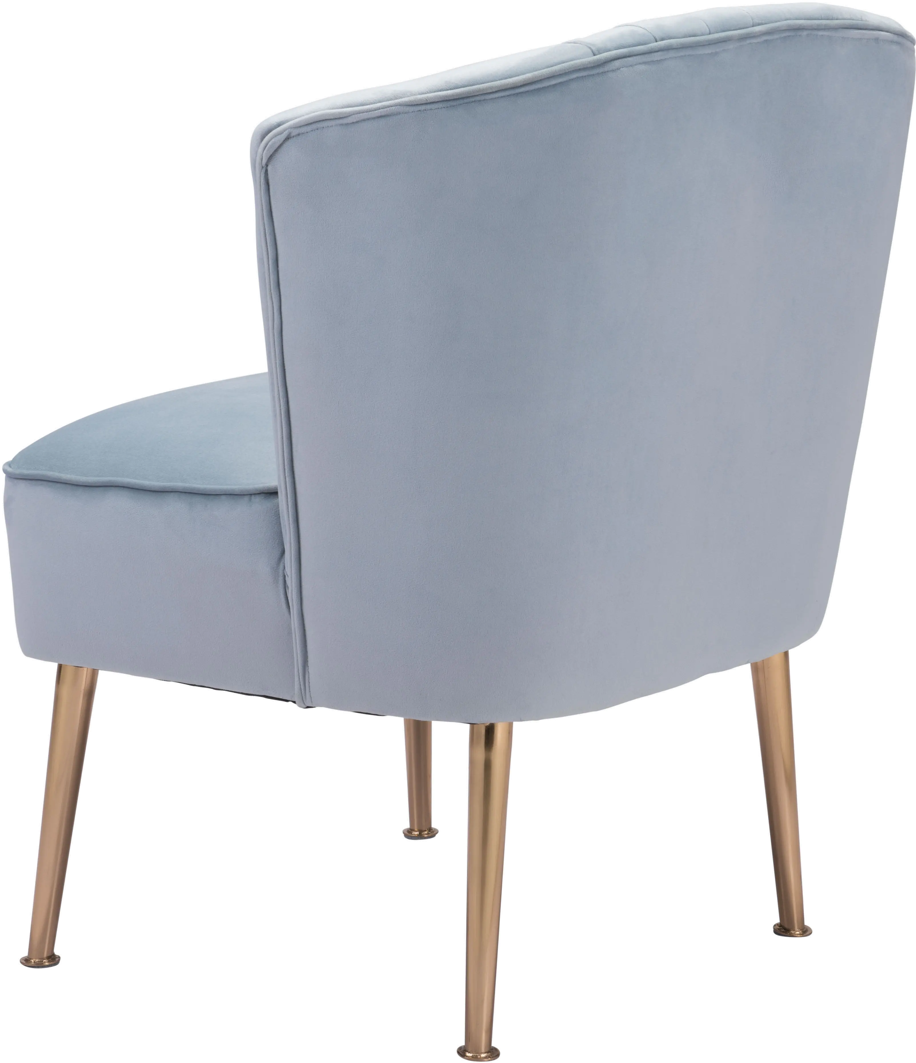 Glam Blue Velvet Accent Chair - Andes-4