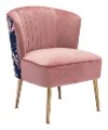 Glam Pink and Gold Accent Chair - Tina