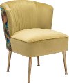 Glam Gold Velvet and Peacock Printed Accent Chair - Tabitha