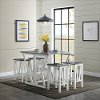White and Gray 3 Piece Counter Height Dining Room Set - Delmar