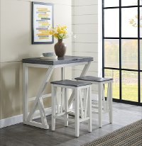 White and Gray 5 Piece Counter Height Dining Room Set - Delmar-2